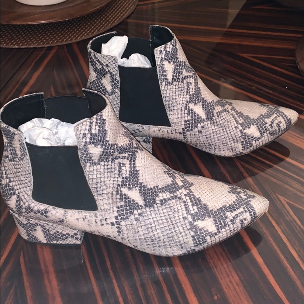 Snake skin booties